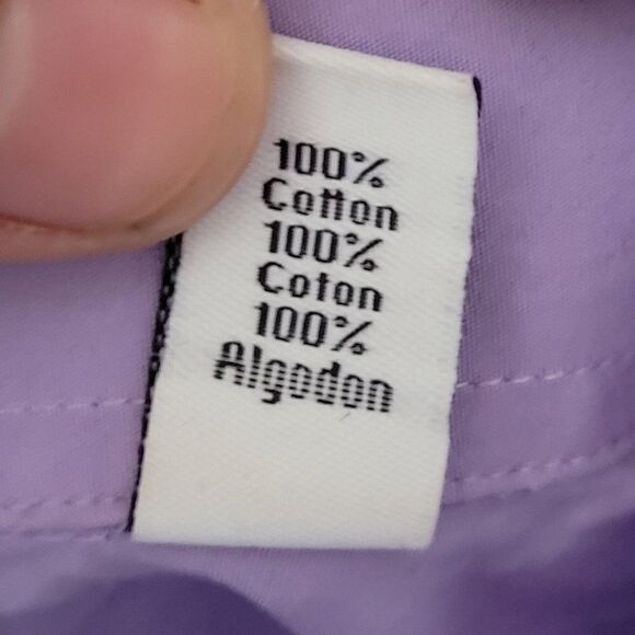 Mens Calvin Klein Dress Shirt 17 36/37 Lilac Purple Regular Fit Button Up Cotton - Picture 10 of 12